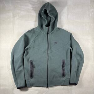 Nike Tech Fleece Full Zip Hoodie Green Mens Medium Sportswear Jacket